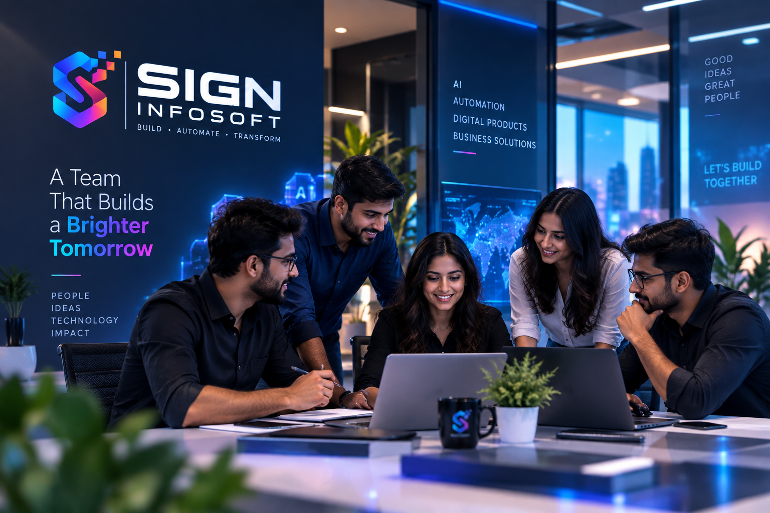 Sign Infosoft team and technology visual